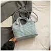 Bolso de Mano de Verano 2025 Nuevo Estilo Coreano para Mujer Lazo Rombos Moderno Bolso Cruzado Moda Nicho Bolso Balde