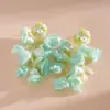 Brincos de Pérola de Vidro com Flor de Chiffon e Franja Estilo Feriado Europeu e Americano, Brincos Frescos e Doces, Brincos Modernos e Versáteis
