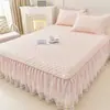 Juego de Tres Piezas Falda de Cama Estilo Princesa de Látex Mate Verano 2026 Nuevo Colcha de Encaje de Verano Sábana con Borde de Falda