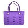 Bolsa de playa tipo tote ligera de EVA personalizada, de color sólido, para llevar al hombro, con apertura, para picnic, verduras, cesta portátil