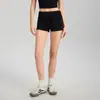 Shorts Casuais Color Block de Aba Larga com Cordão, Shorts Casuais para Yoga Feminino, Shorts Esportivos Versáteis, Shorts Slim Fit Levanta Bumbum