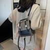 Mochila Estilo College Estilo Britânico para Mulheres 2025 Nova Nicho Cor Contrastante Estilo Coreano Bolsa de Ombro Bolsa Transversal de Alto Padrão