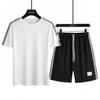 Conjunto Esportivo de Verão Atacado em Estoque Seda Gelo Secagem Rápida Shorts Manga Curta Roupa Esportiva para Homens Respirável Casual Secagem Rápida