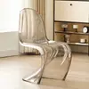 Silla Dong Chair Estilo Forma Irregular de Moda Silla de Comedor Creativa Silla Acrílica Hogar Moderno Simple Respaldo Taburete de Maquillaje Diseño