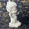 Talla de Fruta de Marfil de Nezha, Ven Ahora Mismo, 12*8*5.3cm, Adorno Artesanal de Escritorio para Sala de Estar del Hogar