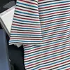 Camiseta a Rayas Retro de Manga Corta para Mujer, Talla Extra Grande 150 kg, Nuevo Diseño de Verano 2026, Top Holgado
