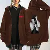 Sudadera con cremallera y estampado en blanco y negro de J-Hope para mujer, Merchandising para fans de BTS, Estilo casual holgado
