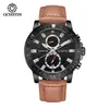 Nuevo Reloj de Cuarzo Multifuncional para Exteriores para Hombre con Correa de Cuero de Vaca de Primera Capa, Reloj Deportivo, Modelo de Dropshipping 604