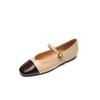Macio para não querer tirar! Sapatos Mary Jane plus size em bloco de cores Novos sapatos femininos estilo Chanel de bico redondo em couro bovino