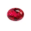 Gema Recién Cultivada Forma de Huevo Rojo Sangre de Rubí Piedra Suelta Ovalada Gema de Color Artificial Se Puede Equipar con Certificado Agl