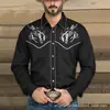 Moda Primavera, Otoño e Invierno 2025 para Hombre Tendencia Versátil Estilo Étnico Impresión 3D Cuello Solapa Manga Larga Camisa Casual de Negocios