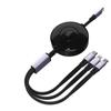 Cable de carga dividida síncrona tres en uno de 100 W adecuado para Apple 15, carga rápida Huawei Type-C, cable de datos de uno a tres