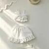 Roupas para boneca Zsiga, saia curta de renda vazada com top sem alças, saia para boneca de 10cm no atacado, BJD de 6 polegadas