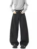 Pantalones Machete Plisados Estilo Americano para Hombre Marca de Moda Ins Pantalones de Pierna Ancha de Gama Alta con Pantalones Casuales Rectos Sueltos Retro