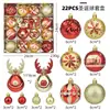 Produto Novo Transfronteiriço Conjunto de Bolas de Natal de Veado 6cm Pintadas de Vermelho e Dourado Decoração de Bola de Natal de Formato Irregular Enfeites para Pendurar na Árvore de Natal