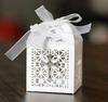 Caja de dulces hueca para boda europea transfronteriza, caja de dulces de chocolate con encaje cruzado, embalaje para boda, caja de regalo