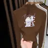 Otoño/Invierno 2026 Camiseta Térmica de Felpa para Niñas, Cuello Semi Alto, Manga Larga, Capa Base, Ropa Interior Cálida con Volantes Estilosa para Niños