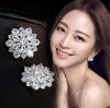 Zhenrong AliExpress Hot Sale S925 Banhado A Prata Zircon Brincos De Girassol Feminino Japonês E Coreano Cheio De Diamante Brincos Brincos