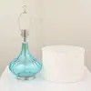 Lámpara de Mesa de Vidrio Corrugado Moderno y Sencillo para Agua Dormitorio Decoración de Personalidad Lámpara de Mesita de Noche Lámpara de Mesa Azul Venta Directa de Fábrica