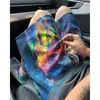 Pintura al Óleo Arcoíris Graffiti Pantalones Cortos de Seda Helada para Hombre Verano Guapo Hip-Hop Secado Rápido Pantalones de Playa Pantalones Deportivos Americanos