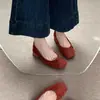 Mocasines Planos de Ante con Tacón Grueso y Lazo Suave para Mujer 2026 Otoño Nuevos Zapatos de Ballet de Suela Suave Cómodos Versátiles para Mujer