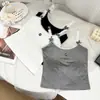 Nuevo estilo de primavera, camisola sexy con ribete de encaje y lazo para mujer con copas, top de capa interior ajustado para mujer
