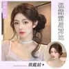 Moño Peluca con Lujoso Diseño de Princesa, Cabello Humano Realista, Bigote de Dragón, Pinza de Garra de Pluma de Pollo, Herramienta de Peinado, Accesorio para el Cabello de Alta Gama