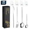 Cubiertos de Acero Inoxidable Cuchillo Portugués, Tenedor y Cuchara Set de 16 Piezas, 20 Piezas, 24 Piezas Cuchillo y Tenedor para el Hogar Especial para Bistec Vajilla Transfronteriza