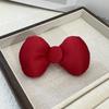 Horquilla japonesa con lazo rojo, dulce y linda, de algodón, con forma de pico de pato, horquilla lateral, media horquilla, accesorio para el cabello para mujer.