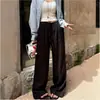 Calça Branca Reta de Linho Preguiçosa Estilo Old Money para Mulheres Verão 2026 Nova Calça de Linho com Aparência Larga Casual Solta