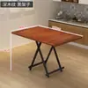 Mesa plegable para uso doméstico, mesa de comedor portátil simple, mesa cuadrada para apartamentos de alquiler, mesa de comedor minimalista de tamaño pequeño