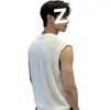 Camiseta regata estilo americano para homens, colete fino e solto de verão, roupa esportiva masculina para fitness e basquete, regata sem mangas