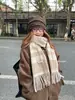Bufanda Cuadros de Mezcla de Lana Rosa Girly de Alta Calidad para Mujer Otoño Invierno Estilo Británico Borlas Calentador de Cuello para Hombre Fabricante