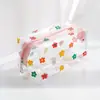 Bolsa de Maquiagem Transparente à Prova d'Água Grande Capacidade Estilo Hyuna Flor Moda Portátil para Mulheres Meninas Armazenamento Viagem Necessaire