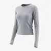 Cuello redondo manga raglán manga larga yoga para mujer transpirable agradable a la piel corte ajustado estiliza para Pilates fitness running deportes ropa de yoga mujer