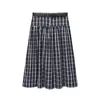 Estilo Europeo y Americano Popular en Amazon Aliexpress Tendencia de Moda Versátil Diseño Casual Falda Midi a Cuadros con Cinturón