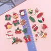Colgantes de aleación navideños con goteo de aceite hombre de jengibre muñeco de nieve Papá Noel campana adornos de regalo accesorios para joyería DIY