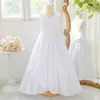 Vestido de Verão Novo Estilo para Crianças Amazon Sem Mangas Plissado Chiffon Longo Confortável Respirável Elegante Vestido para Apresentação