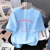 Camiseta de Algodão Puro de Manga Curta para Meninas 2026 Novo Estilo de Verão Top de Algodão Puro para Menininhas Roupas de Verão Estilosas de Meia-Manga para Crianças Ins