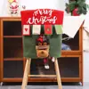 Cubierta de Silla de Navidad Nueva Transfronteriza Decoraciones Muñeco Tejido de Dibujos Animados Tela para Personas Mayores Cubierta de Silla de Mesa Tridimensional