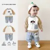 Ropa de Otoño para Niños Estilo Coreano 2026 Nueva Moda Linda Ropa Exterior de Algodón Puro con Dibujos Animados para Niños Conjunto de Dos Piezas de Primavera