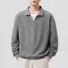 Otoño 2026 Estilo Old Money Camisa Polo Americana Falsa de Dos Piezas con Cuello de Solapa, Ropa Exterior Versátil de Manga Larga Holgada para Hombre