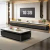 Mueble de TV de doble capa de madera maciza para sala de estar, nuevo modelo 2026, combinación moderna y simple de mesa de café y mueble de TV para apartamento pequeño