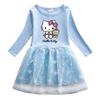 Vestido de outono das meninas roupas de outono 2022 Primavera e outono novo estilo ocidental infantil KT saia de gato saia de manga comprida das meninas saia de primavera