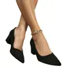 Zapatos Negros de Tacón Alto para Mujer, Profesionales, Cómodos, Tacón Bajo 6cm, Adecuados para Pies Anchos, Extra Anchos, Tallas Grandes 35 a 44, Zapatos para Entrevista para Mujer