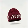 Gorro de punto con estampado de letras estilo coreano para mujer, perfecto para otoño e invierno, hace que la cara se vea más pequeña, cálido y elegante