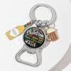 Llavero colgante creativo de cerveza americana transfronterizo trama para padres regalo abridor de botellas metal colgante llavero al por mayor