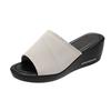 Sandalias de cuña sencillas para mujer 2022 verano nuevo transpirable casual tejido de punto peep toe zapatillas de tacón alto