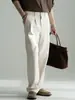 Pantalones rectos de algodón con sensación de nube, amigables con la piel, crujientes, de doble pinza para hombre, Otoño/Invierno 2026, de fácil cuidado, con caída, para ir al trabajo, casual