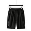 Pantalones cortos deportivos informales de verano para hombre, ligeros y transpirables, de seda helada, holgados, de talla grande y hasta la mitad de la longitud.